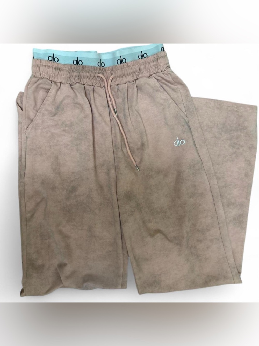 ALO Yoga Pink & Grey Sweatpants with Branded Waistband